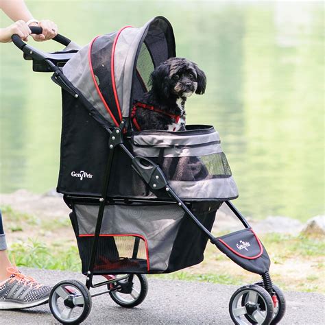 Gen7 pet stroller - Front-wheel shock absorbers and rear-wheel brakes are included for added safety. The regal plus pet stroller holds dogs or cats up to 25 pounds and comes with a thick, removable, machine-washable poly-filled pad for your pet's comfort. Product note: interior pet compartment dimensions: 22" long x 11" wide x 22" high. 